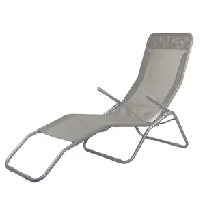 Strandkorb Folding German Beach Cadeiras Sun Camas Espreguiçadeira Metal Aço Inoxidável Mobiliário Ao Ar Livre Moderno Leve 190x57x96cm