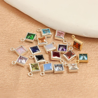 Bijoux permanents en or 14 carats plaqué zircon vintage, pierres de naissance, breloques en argent S925