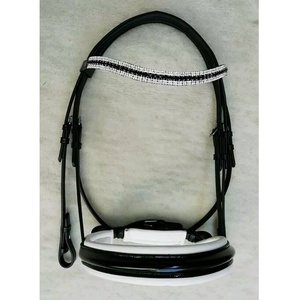 Ensemble de matériel équestre LLT de qualité supérieure, bride en cuir noir DD avec nezier extra large rembourré, haute qualité - Product Image 1
