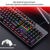 Clavier mécanique filaire USB 104 touches, axe bleu, clavier mécanique pour jeux PC, prend en charge le remplacement à chaud pour ordinateur de bureau