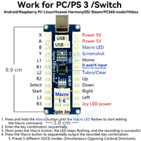Codificador USB CY1000, placa de desarrollo Macro, controlador de Joystick de juego de plástico para PC, Raspberry Pi, Android, PS, Linux, Hitbox, SOCD