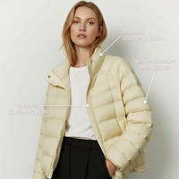 Veste matelassée en duvet d'oie blanc Jancoco pour femme, avec col en fourrure de laine véritable, veste chaude d'hiver