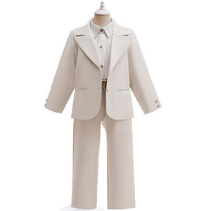 Conjunto De Ropa Formal Para Bebé Niño Blanco Traje De Caballero Con Chaqueta+Camisa+Pantalón 3 Piezas Para Infante Y Niño Pequeño De 3 a 12 Años - Product Image 2