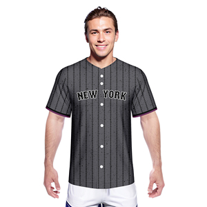 Nuevo Diseño, Camiseta de Béisbol Estampada 100% Poliéster con Rayas Negras, Camiseta de Béisbol Personalizada Unisex con Cuello en V, Transpirable y de Secado Rápido - Product Image 4