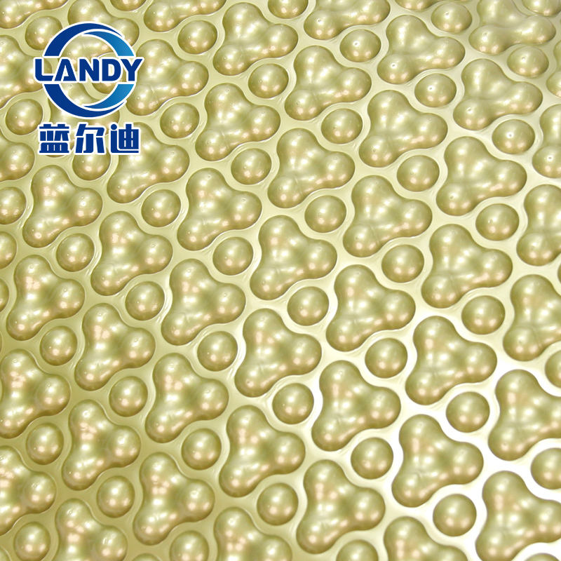 Cubierta de piscina solar dorada