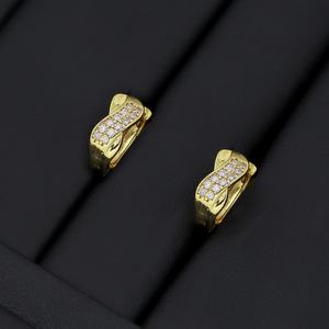 ต่างหูห่วงทองชุบ 24K คุณภาพสูง JXX ดีไซน์ทันสมัย ประดับเพชรซิร์คอน ของขวัญสุดเพอร์เฟกต์สำหรับผู้หญิง - Product Image 6