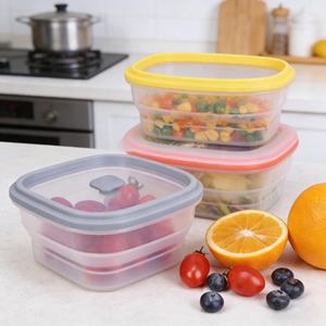 Boîtes à lunch pour enfants en silicone, contenants alimentaires pliables pour le camping, ensemble de boîtes à lunch en silicone pliables pour la cuisine - Product Image 1