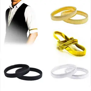 Anti-Slip Shirt Sleeve Holders Stretchy Metal Armbands Spring Elastic Arm Cuff Mens Arm Bracelet