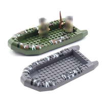 Bateau Gonflable, Radeau en Caoutchouc, Accessoires, Ensemble de Jouets, Bateau Pneumatique, Mini Briques, Flotteurs sur l'Eau, Ensemble de Blocs de Construction Créatifs pour Enfants