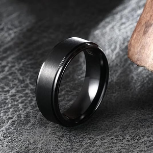 패션 쥬얼리 무료 조각 남자 실버 블랙 텅스텐 카바이드 링 남자 여자 웨딩 밴드 컴포트 핏 커플 링 - Product Image 3