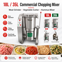 Nouvelle machine de préparation alimentaire électrique commerciale 18L 35L en acier inoxydable, hachoir à viande, mélangeur, coupe-légumes, mixeur à houmous