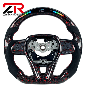 Accessoires intérieurs pour Toyota Corolla LE <span class=keywords><strong>XEI</strong></span> 2014-2026 Avalon Camry SE TRD RAV4 Volant personnalisé en fibre de carbone forgée avec LED - Product Image 1