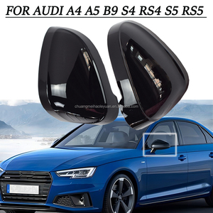 2024 sıcak satış parlak siyah dikiz aynası kılıf yan ayna kabuk için Audi A4 B9 2017 up A5/S5/RS5 2016 up bir çift - Product Image 5