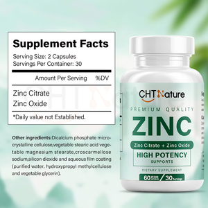 CHTNature OEM Suplementos <span class=keywords><strong>de</strong></span> <span class=keywords><strong>zinc</strong></span> <span class=keywords><strong>de</strong></span> grado alimenticio Vitamina Óxido <span class=keywords><strong>de</strong></span> <span class=keywords><strong>zinc</strong></span> 60 cápsulas Cápsulas <span class=keywords><strong>de</strong></span> citrato <span class=keywords><strong>de</strong></span> <span class=keywords><strong>zinc</strong></span> - Product Image 3