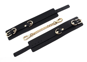 Juguetes Sexuales Exóticos SM de Alta Calidad, Talla Única, Esposas de Cuero PU Negro, Tobilleras, 100% Impermeables para Mujeres - Product Image 4