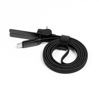 Câble de données rapide 2-en-1 tressé anti-emmêlement 60W PD Type C avec support de téléphone métallique, idéal pour les marchés européens, fabriqué à Shenzhen