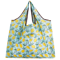 Sac de courses pliable à grande capacité, imprimé, réutilisable, en polyester, avec pochette