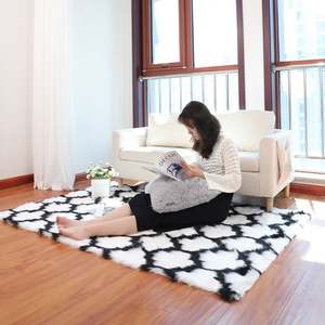 Cutsomize grande taille tapis hirsute rose luxe tapis résistant aux taches fausse fourrure tapis en peau de mouton doux confortable tapis en peluche - Product Image 5