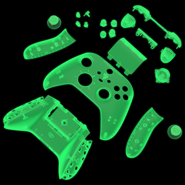 Custom Glow in Dark-Green Full Replacement Housing Shell & Button Kit for Xbox Series X/S Controller