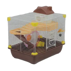 Pequeno castelo hamster suprimentos, vila, piso duplo, portátil, outing, mini gaiola leve, hamster, gaiola com cabine