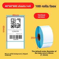 Étiquettes de code-barres autocollantes thermiques directes imperméables personnalisées en couleur express 70x40-70x60 pour l'emballage papier