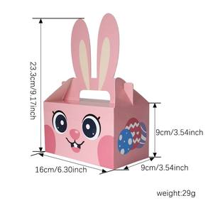 24 boîtes cadeaux en forme de <span class=keywords><strong>lapin</strong></span> de Pâques avec poignée, pour bonbons et biscuits, idéales pour décorations de fête de Pâques - Product Image 2