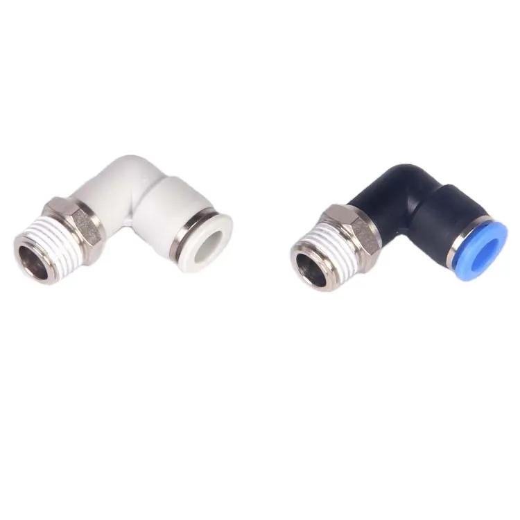 One Touch Male Elbow Plastic Brass PL Pneumatic Push in To Connect Fittings quick fitting connector