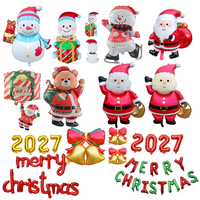 Ballons en aluminium 3D de Noël : Casse-noisette debout, Père Noël, Ballons d'arbre de Noël, Ornements de Noël 2027, Fournitures pour fêtes de fin d'année