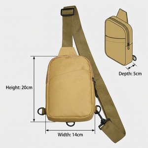 Bolso bandolera con logotipo personalizado, mochila cruzada ligera de lona para viajes al aire libre, senderismo, para hombres y mujeres, regalo promocional al por mayor. - Product Image 2