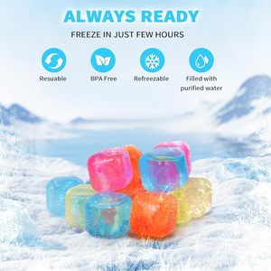 <span class=keywords><strong>Cubitos</strong></span> de <span class=keywords><strong>Hielo</strong></span> Reutilizables para Enfriadores, Juego de <span class=keywords><strong>Cubitos</strong></span> de <span class=keywords><strong>Hielo</strong></span> No Reutilizables con Bolsa de Almacenamiento, <span class=keywords><strong>Cubitos</strong></span> de <span class=keywords><strong>Hielo</strong></span> de Plástico que No se Derriten para Bebidas y Camping - Product Image 4