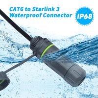 Paquete de 2 Adaptadores RJ45 Impermeables, Conector Ethernet Starlink Gen3 para Antena Satelital Starlink V3, Cable de Internet Cat6