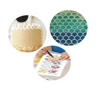 Pochoir en plastique réutilisable pour la décoration et la peinture, motif écailles de poisson, 5 pièces