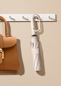 Sombrilla Plegable de 23 Pulgadas con Marco de Fibra de Vidrio, Tela Pongee 190T, Color Personalizado, Regalos Empresariales, Protección Solar y Contra el Viento, Apertura Automática - Product Image 3