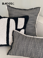 Taie d'oreiller lombaire en jacquard de laine pour la décoration de la maison housse de coussin de luxe moderne pour le salon
