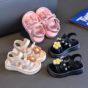 New Arrival Summer Beach Sandals Flat Shoes Casual Girls <b>Slides</b> Shoes Princess Girls Flat Sandals - Product Image 3
