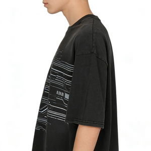 T-shirt <span class=keywords><strong>Tech</strong></span> Futuriste Homme Femme Oversize <span class=keywords><strong>Noir</strong></span> Coton Cyberpunk Mode Tendance Manches Courtes - Product Image 2