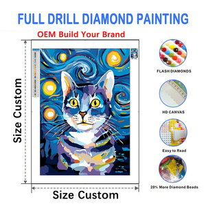 Peintures au diamant personnalisées sur toile, conception de dessin à la main, kit de peinture au diamant - Product Image 3