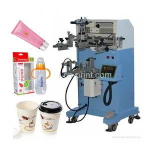 Máquina de impressão serigrafia cilindro Oval curvo para garrafa de bebê Frasco De Perfume E Copo Máquina De Impressão De Tela De Seda