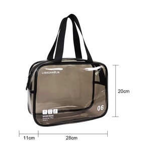 Portable Travel Go Out Beach <b>Toiletries</b> <b>Storage</b> Case High Color Value Dry Wet Separate PVC Zipper Double Handles Cosmetic Case - Product Image 2