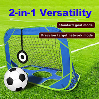 But de football pliable léger JH avec trous de pratique de tir - Filet de football pour enfants, extérieur/intérieur
