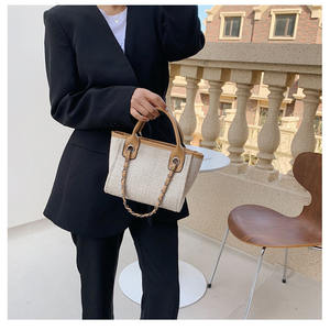Grande borsa Tote in tela di lusso per donna con copertina aperta con doppio manico per spiaggia estiva <span class=keywords><strong>o</strong></span> modello portatile - Product Image 4