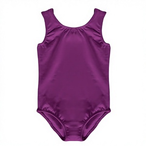Justaucorps sans manches en coton et élasthanne pour filles, idéal pour la danse, le ballet et la gymnastique, avec taille élastique - Product Image 4