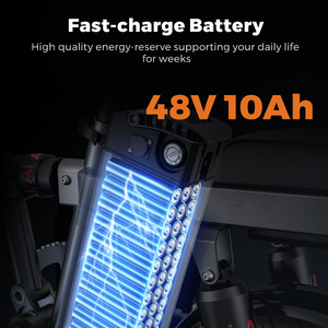 Bicicleta Eléctrica Plegable <span class=keywords><strong>T14</strong></span> de 250W, Scooter de 14 Pulgadas, 48V10Ah, Bicicleta Eléctrica Urbana para Adultos, 25KM/H, Alcance de 50KM - Product Image 6