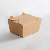 Boîte à poulet pliable en papier kraft avec fermeture sécurisée pour poulet frit et plats à emporter