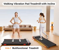 Tapis de marche vibrant 3-en-1 sous le bureau avec télécommande - Appareil d'exercice silencieux, compact et portable pour le bureau et la maison