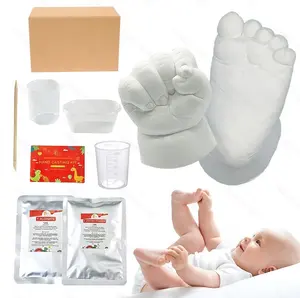 Wholesale Customized Alginate Powder 3D Baby Hand Casting Kit DIY Souvenir For Children Plaster Baby Hand Foot Print Clay Crafts