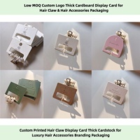 Tarjetas de Exhibición de Cartón Blanco con Logotipo Personalizado, Ecológicas, para Pinzas de Pelo, para Empaque de Accesorios de Cabello de Lujo