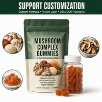 Gummies Complexe de Champignons 10-en-1 Crinière de Lion, Reishi, Cordyceps, Chaga, Queue de Dinde – Complément de Soutien Immunitaire Végétalien Sans Sucre