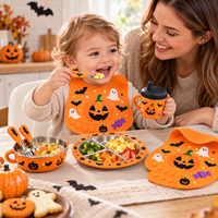Ensemble d'alimentation pour bébé personnalisé OEM avec plusieurs motifs de fêtes et emballage en boîte cadeau pour la vente en gros