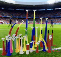 Vuvuzela promotionnelle personnalisée avec logo pour événements sportifs, idéale pour les supporters de football et les stades.